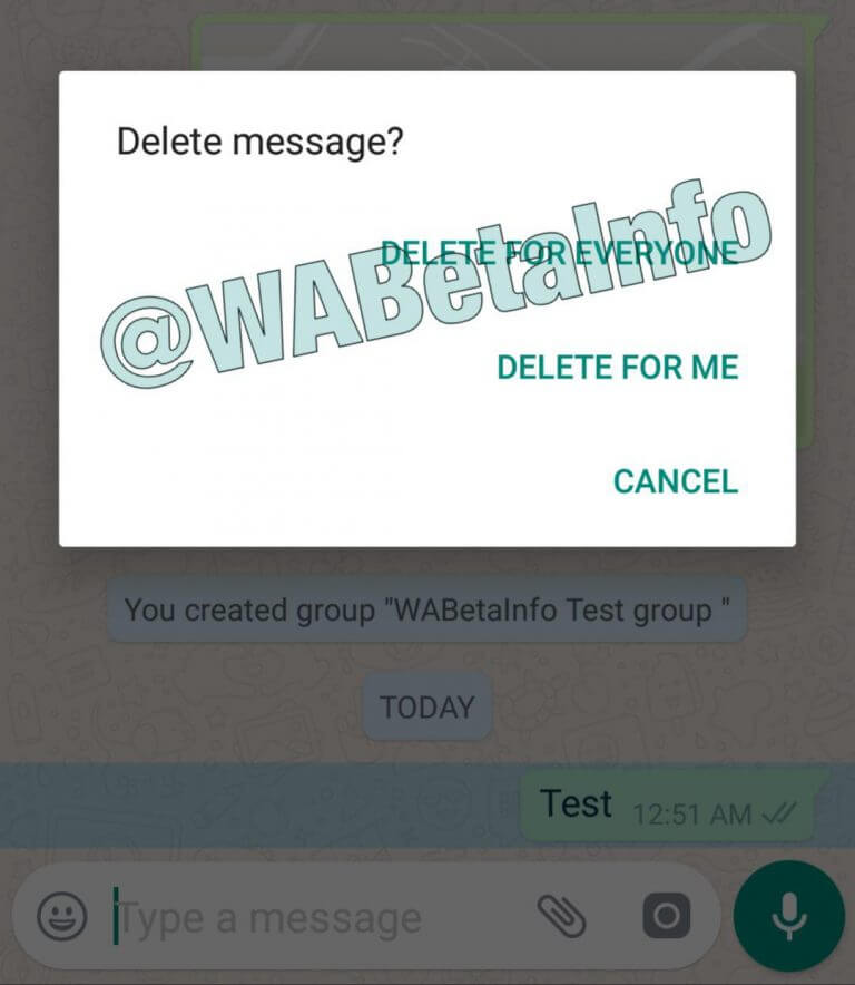 Delete Message WhatsApp